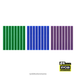 RYOBI 24 buc. batoane de lipici de culoare rece de dimensiune completă accesorii A68ND743