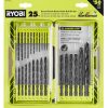 RYOBI 25 buc. set de burghie din oxid negru cu tijă rotundă accesorii A68ND783