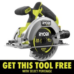 RYOBI Ferăstrău circular 18v ​​one+ hp compact fără perii 6-1/2 Unelte electrice A68ND76