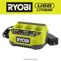 RYOBI încărcător usb litiu cu 3 porturi baterii și încărcătoare A68ND714