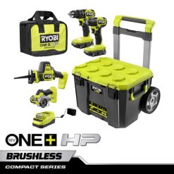 RYOBI Kit combinat 18v one+ hp compact fără perii cu 4 scule Unelte electrice A68ND17