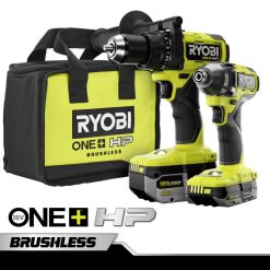 RYOBI Kit cu 2 unelte de mașină de găurit fără perii și șofer cu impact de 18v one+ hp Unelte electrice A68ND861