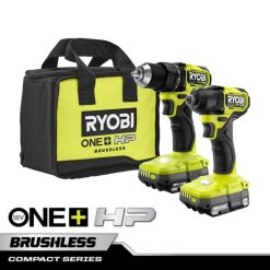 RYOBI Kit de găurit fără perii și șofer cu impact 18v one+ hp compact Unelte electrice A68ND863