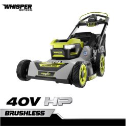 RYOBI Kit de mașină de tuns iarba 40v hp fără perii serie whisper autopropulsată awd cu mai multe lame 21 în aer liber A68ND236