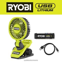 RYOBI kit ventilator cu clemă litiu USB stil de viață și recreere de iluminat A68ND493