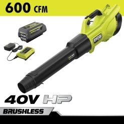 RYOBI Suflantă fără perii de 40 V HP, 600 cfm, din seria whisper în aer liber A68ND309